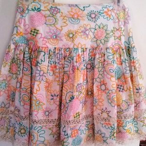 Milly New York embroidered tier skirt size 4